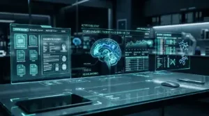 Glass desk display
