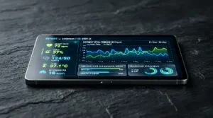 Medical tablet displaying health